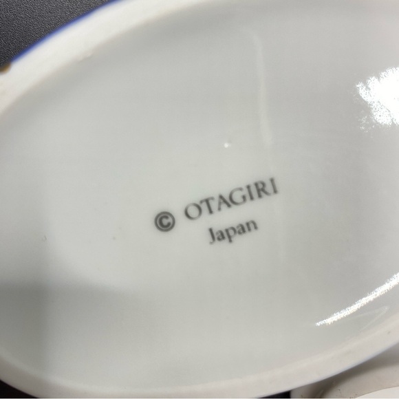 OTIGIRI Porcelain Duck Trinket Box Blue White Gold - Picture 3 of 8